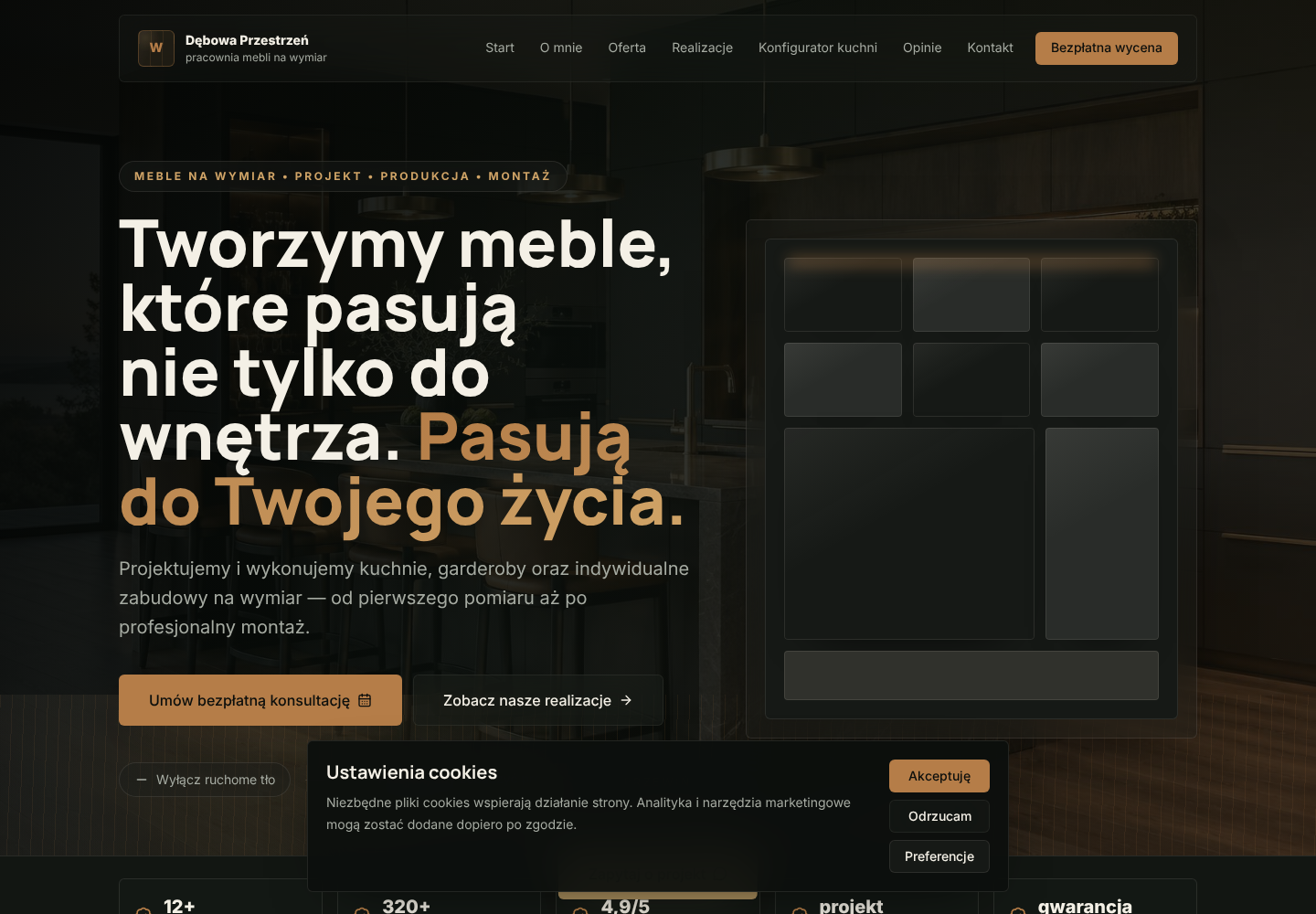 Widok strony Dębowa Przestrzeń